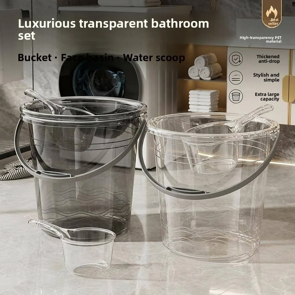 Transparent Water Bucket Basin Spoon Set Three Piece Set for Bathing And Makeup Room Home Use Student Dormitory Bathing Set
Transparent Water Bucket Basin Spoon Set Three Piece Set for Bathing And Makeup Room Home Use Student Dormitory Bathing Set