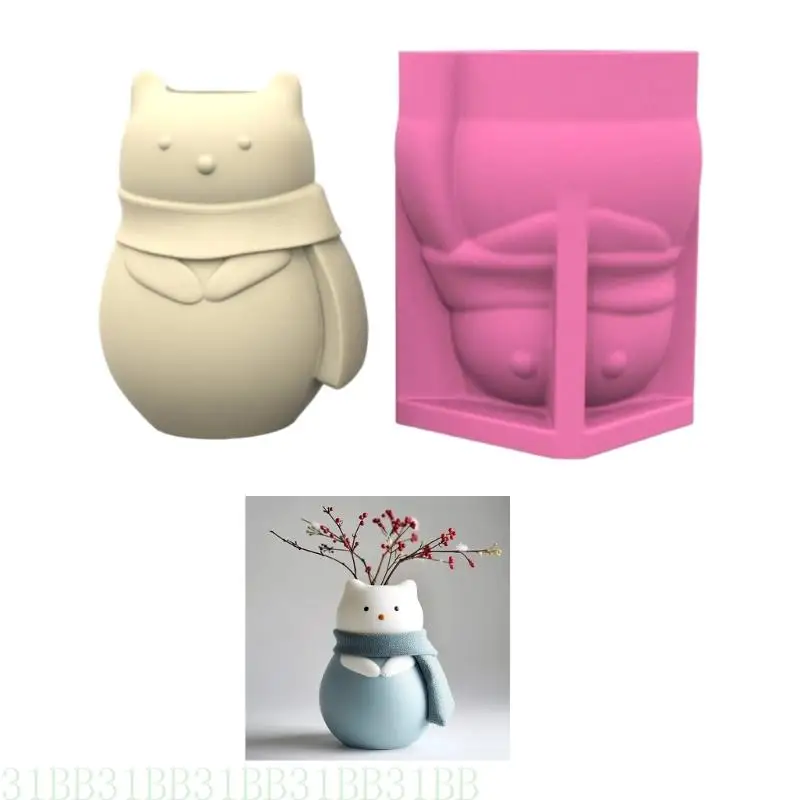 652F Multifuntional Silicone Mold Easy Demolding Mold Bear Wearing Scarf for Crafting Concrete Vases Decorative Planter
652F Multifuntional Silicone Mold Easy Demolding Mold Bear Wearing Scarf for Crafting Concrete Vases Decorative Planter