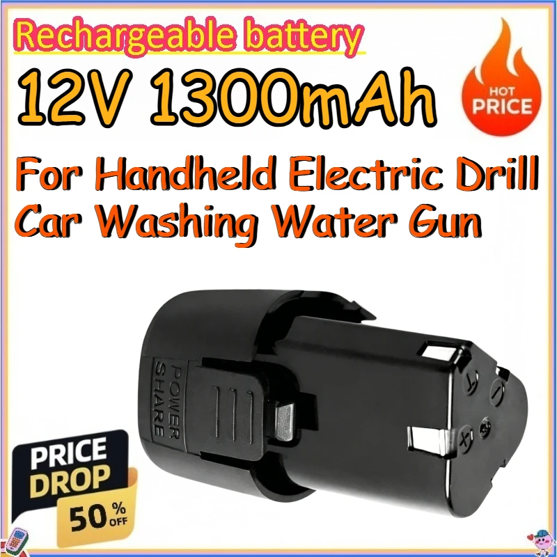 12V 1300mAh Rechargeable Battery for Handheld Electric Drill Car Washing Water Gun Replace Rechargeable Batteries
12V 1300mAh Rechargeable Battery for Handheld Electric Drill Car Washing Water Gun Replace Rechargeable Batteries