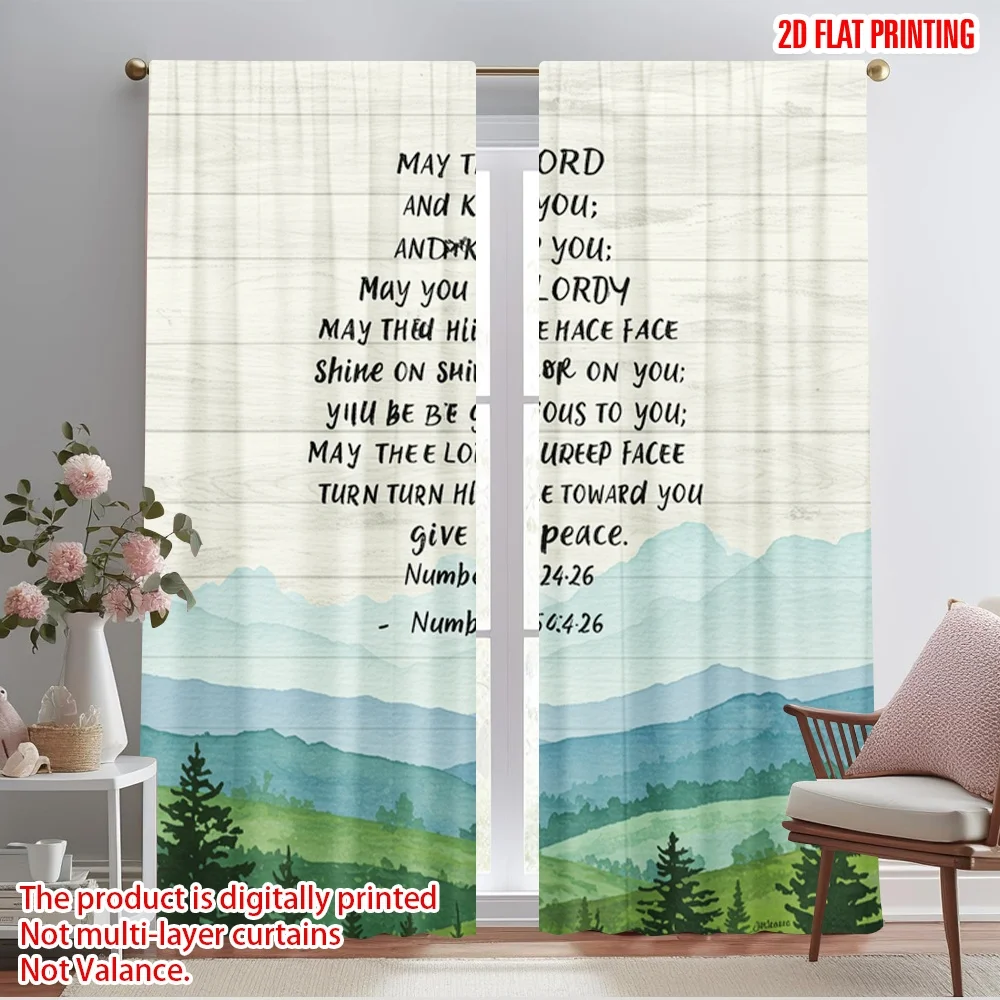 2pcs 2D flat printing Window Curtains Lord bless you peace 100% Polyester Fabric Without Electricity Seasonal Party & Holiday
2pcs 2D flat printing Window Curtains Lord bless you peace 100% Polyester Fabric Without Electricity Seasonal Party & Holiday