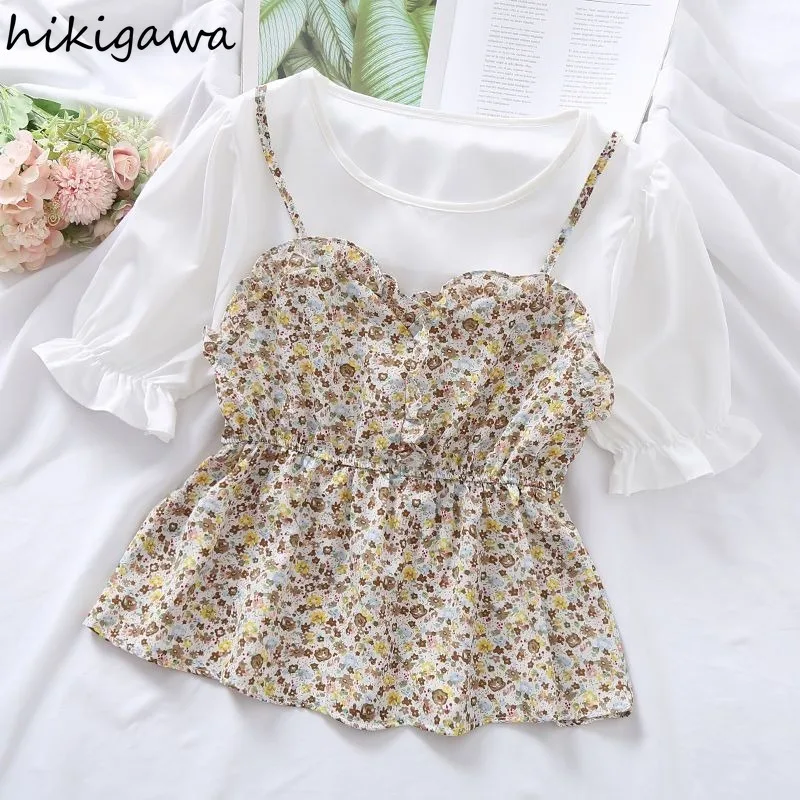 2025 Blusas Mujer De Moda Chic Fake Two Blouse for Women Fashion Floral Chiffon Shirts Crop Tops Tunic Ruffles Summer Blouses
2025 Blusas Mujer De Moda Chic Fake Two Blouse for Women Fashion Floral Chiffon Shirts Crop Tops Tunic Ruffles Summer Blouses