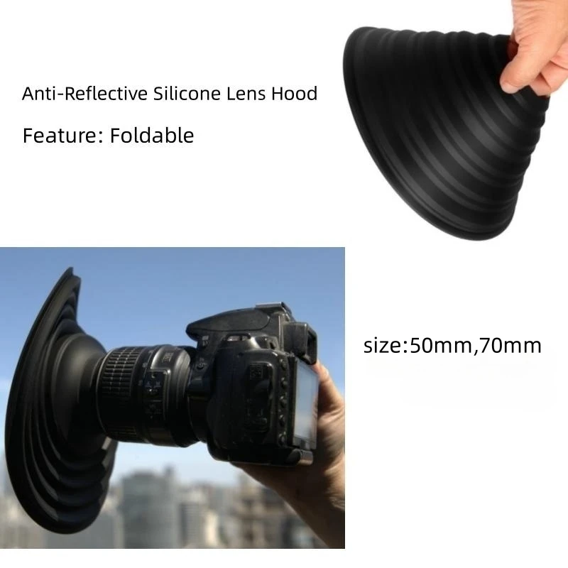 For 50~70mm / 70~90mm Outside Diameter Lens Camera Lens Hood Collapsible Rubber Lens Hood Anti-Reflective Anti Glass Reflection
For 50~70mm / 70~90mm Outside Diameter Lens Camera Lens Hood Collapsible Rubber Lens Hood Anti-Reflective Anti Glass Reflection