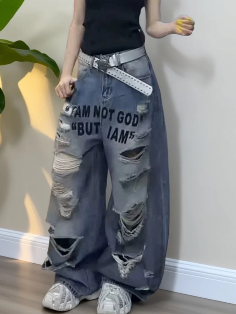 Retro Summer Denim Jeans Women's High Waist Loose Wide Leg Pants with Hole Casual Style Breathable Comfortable Fit Jeans
Retro Summer Denim Jeans Women's High Waist Loose Wide Leg Pants with Hole Casual Style Breathable Comfortable Fit Jeans