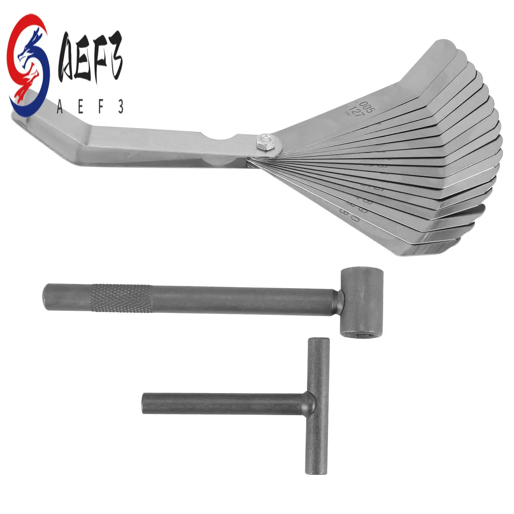AEF3-3 Pcs Engine Valve Screw Adjusting Spanner Tool Valve Clearance Adjustment Tools + Feeler Gauge 0.005 - 0.020 Inch
AEF3-3 Pcs Engine Valve Screw Adjusting Spanner Tool Valve Clearance Adjustment Tools + Feeler Gauge 0.005 - 0.020 Inch