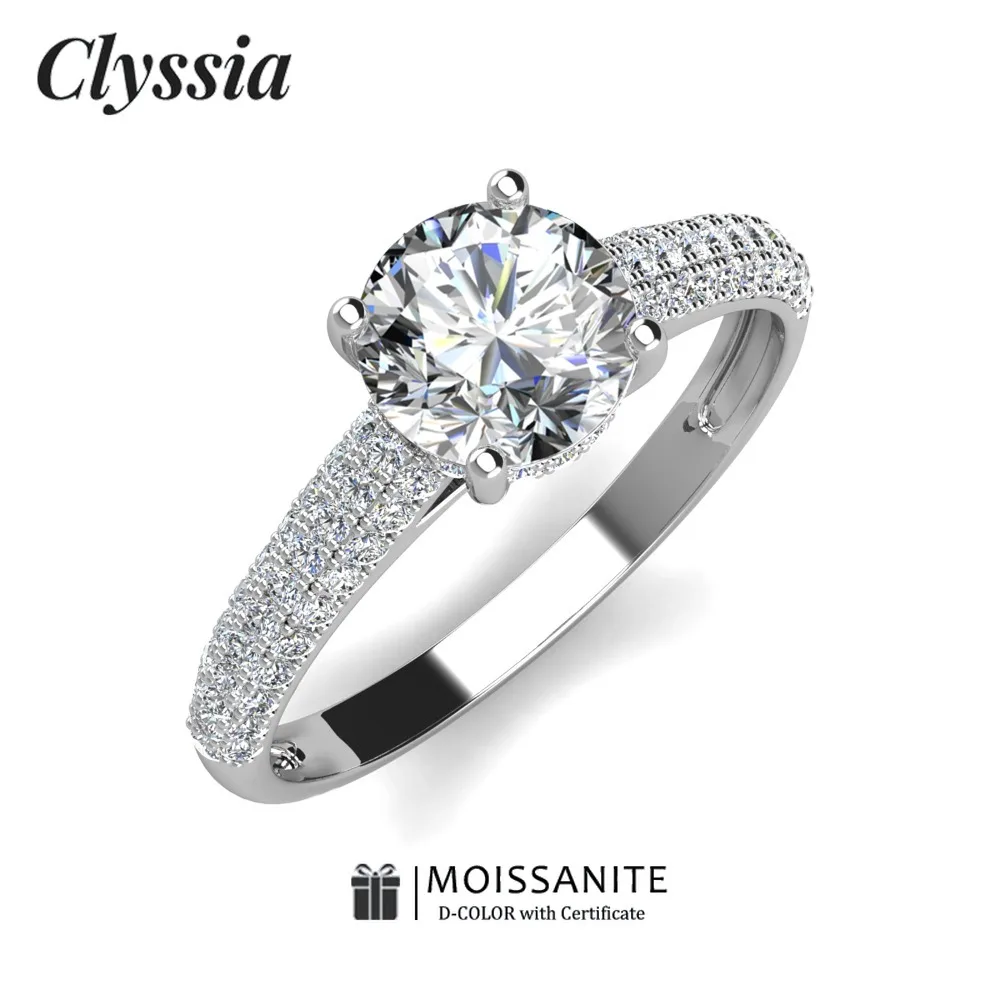 CLYSSIA Classic 2.0ct Moissanite Diamand Wedding Band Rring for Women White Gold Color 925 Sterling Silver Jewelry Accessories
CLYSSIA Classic 2.0ct Moissanite Diamand Wedding Band Rring for Women White Gold Color 925 Sterling Silver Jewelry Accessories