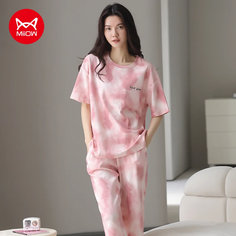 MiiOW 2Pcs Cotton Summer Women's Pajamas Set Breathable Short Sleeve Woman Homewear Cute Printed Girls Pajamas Woman Sleepwear
MiiOW 2Pcs Cotton Summer Women's Pajamas Set Breathable Short Sleeve Woman Homewear Cute Printed Girls Pajamas Woman Sleepwear