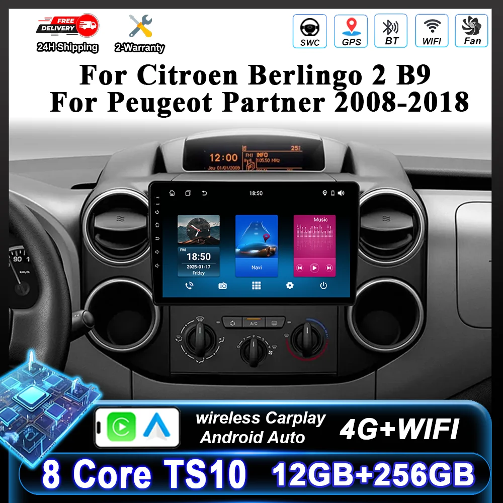 Car Android 16 Radio Stereo For Citroen Berlingo 2 B9 Peugeot Partner 2008-2018 Auto GPS Navigation Multimedia Player Head Unit
Car Android 16 Radio Stereo For Citroen Berlingo 2 B9 Peugeot Partner 2008-2018 Auto GPS Navigation Multimedia Player Head Unit