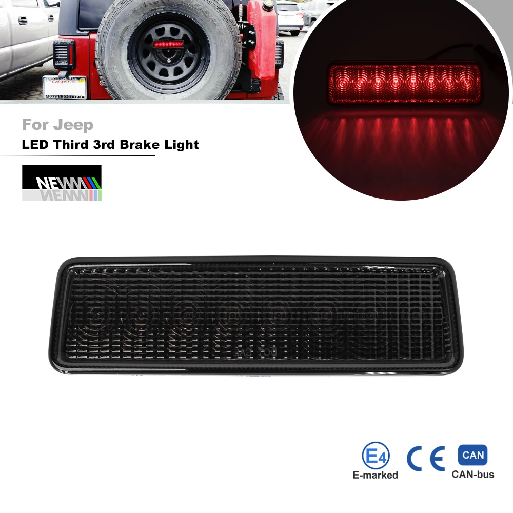 JK 3rd Brake Light Replacement For Jeep Wrangler JK 2007-2017 LED Third Stop Car Tail Warning Signal Lamp Smoked/Red Lens
JK 3rd Brake Light Replacement For Jeep Wrangler JK 2007-2017 LED Third Stop Car Tail Warning Signal Lamp Smoked/Red Lens