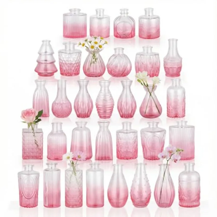 32 Pack Bud Vase in Bulk, Mini Vintage Glass Flower Vases for Centerpieces, Wedding Decor, Party and Home Decaration, Mother's
32 Pack Bud Vase in Bulk, Mini Vintage Glass Flower Vases for Centerpieces, Wedding Decor, Party and Home Decaration, Mother's