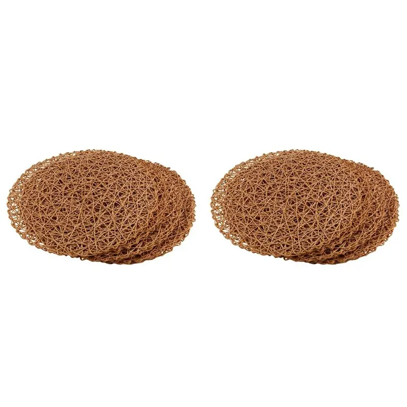 24Pcs Paper Braided Round Placemats Non-Slip Heat Table Mats For Dining Tables Indoor & Outdoor Place Mats Light Brown-AT64
24Pcs Paper Braided Round Placemats Non-Slip Heat Table Mats For Dining Tables Indoor & Outdoor Place Mats Light Brown-AT64