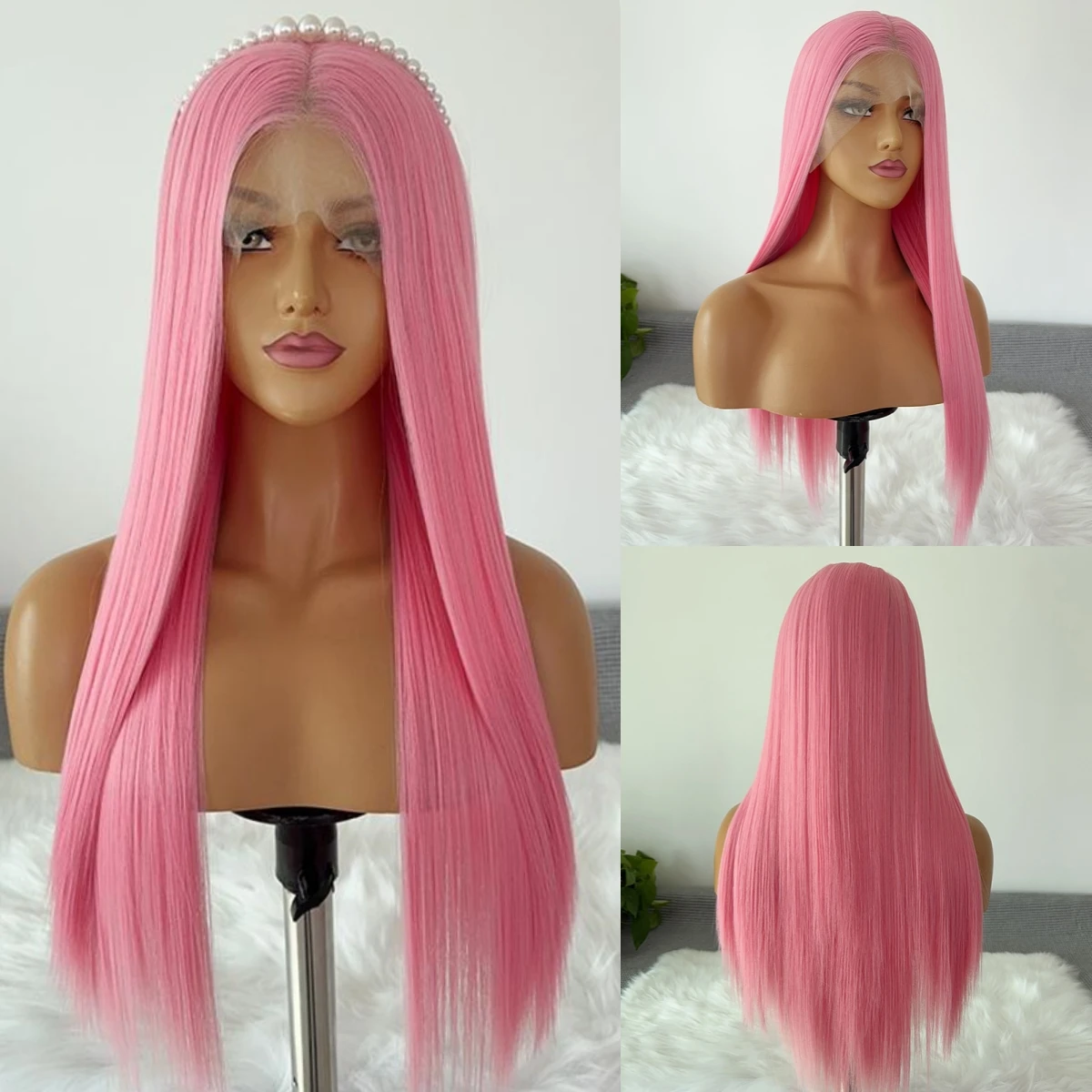 Light Pink Lace Front Wigs for Women 26 Inches Long Straight HD 13*4 Natural Frontal Lace Synthetic Lace Front Wig for Cosplay
Light Pink Lace Front Wigs for Women 26 Inches Long Straight HD 13*4 Natural Frontal Lace Synthetic Lace Front Wig for Cosplay