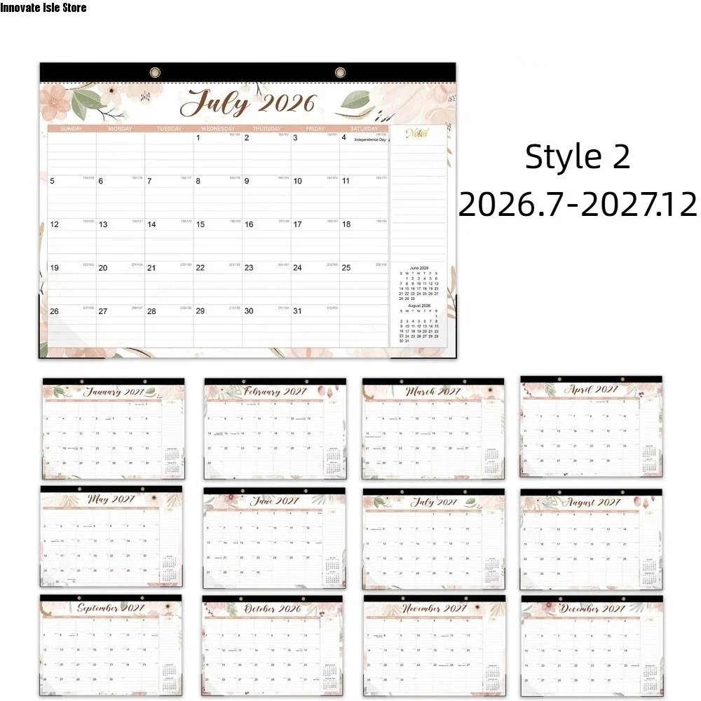 Yearly Agenda 2027 Wall Calendar with Hanging Hole 18 Months English Calendar Portable Creative Agenda Planner Home Decoration
Yearly Agenda 2027 Wall Calendar with Hanging Hole 18 Months English Calendar Portable Creative Agenda Planner Home Decoration
