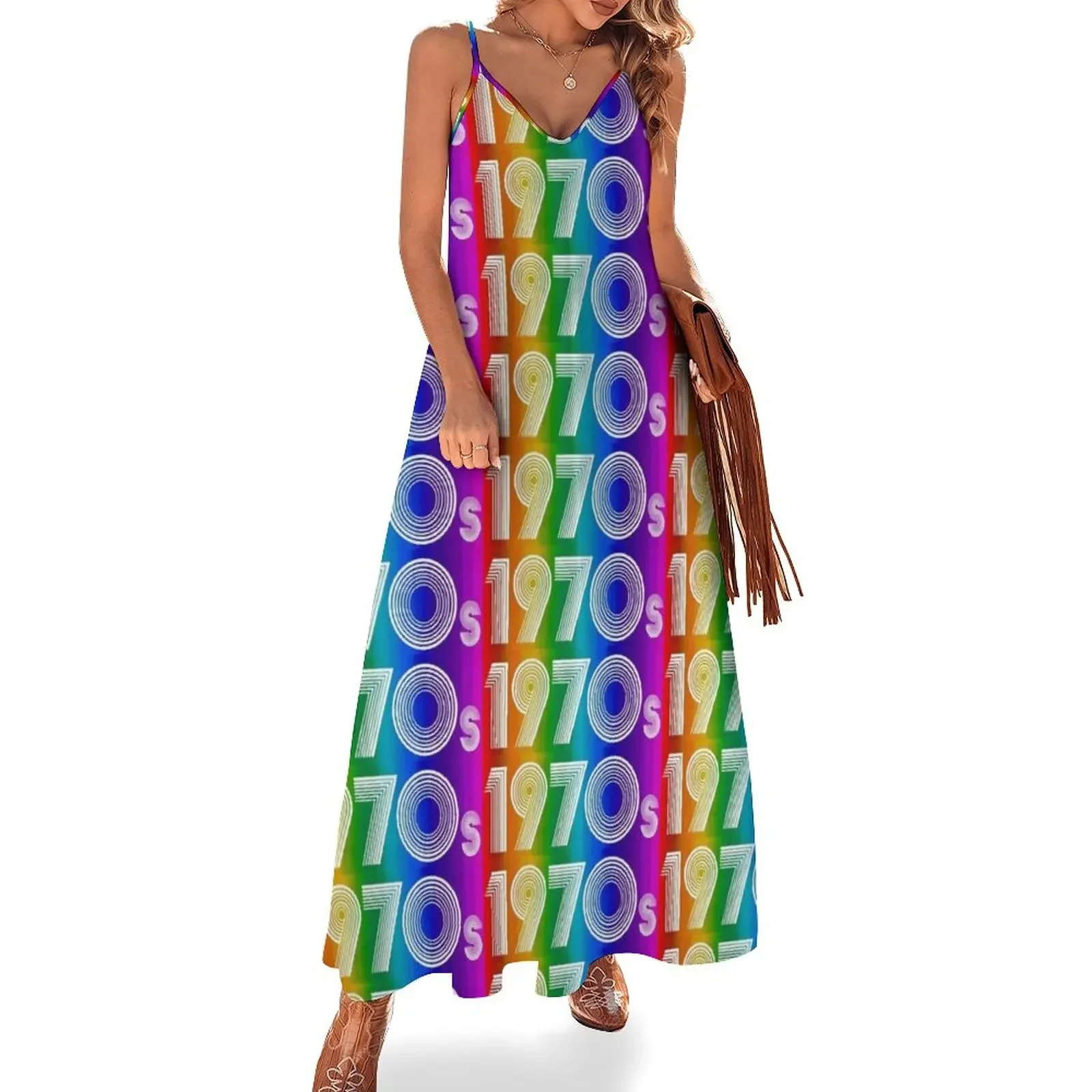 Rainbow Pride 1970s Retro Disco Font Sleeveless Dress summer dresses luxury evening dress woman for wedding Woman clothes Dress
Rainbow Pride 1970s Retro Disco Font Sleeveless Dress summer dresses luxury evening dress woman for wedding Woman clothes Dress