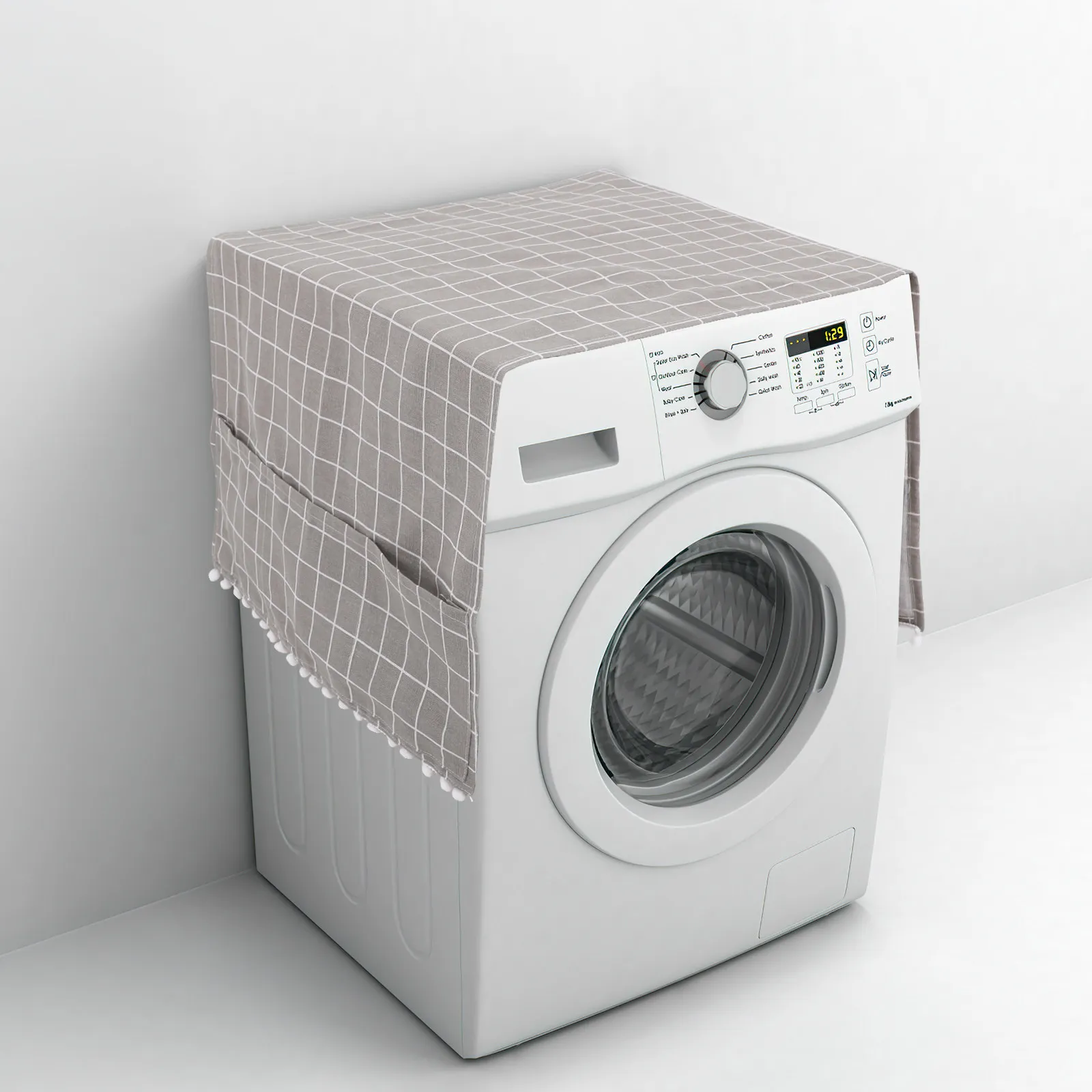 Washing Machine Cover Dryer Protector Fridge Top Cover Grey Plaid High Grade Cotton Linen Dustproof Storage Pocket Easy Fold
Washing Machine Cover Dryer Protector Fridge Top Cover Grey Plaid High Grade Cotton Linen Dustproof Storage Pocket Easy Fold