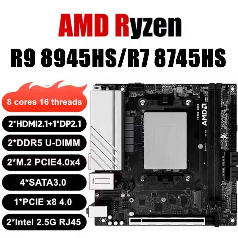 Topton N17 NAS Mainboard AMD Ryzen 9 8945HS 7940HS R7 8745HS 7840HS 2xNVMe 4xSATA3.0 PCIEx8 2xDDR5 2x2.5G LAN Gaming Motherboard
Topton N17 NAS Mainboard AMD Ryzen 9 8945HS 7940HS R7 8745HS 7840HS 2xNVMe 4xSATA3.0 PCIEx8 2xDDR5 2x2.5G LAN Gaming Motherboard