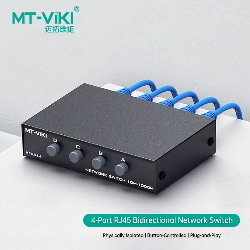 MT-VIKI RJ45 Network Switch Sharing Device Bidirectional Internal Network And External Network Conversion MT-RJ45-4
MT-VIKI RJ45 Network Switch Sharing Device Bidirectional Internal Network And External Network Conversion MT-RJ45-4