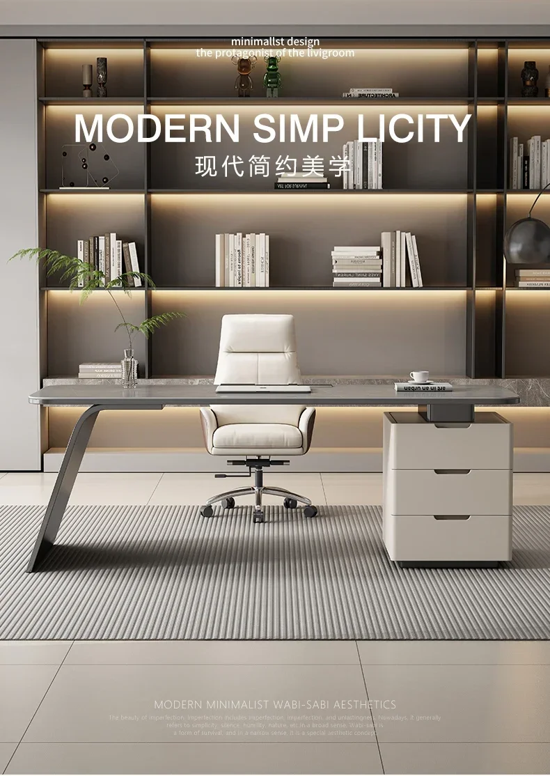 Italian minimalist rock slab desk light luxury modern desk study home computer desk
Italian minimalist rock slab desk light luxury modern desk study home computer desk