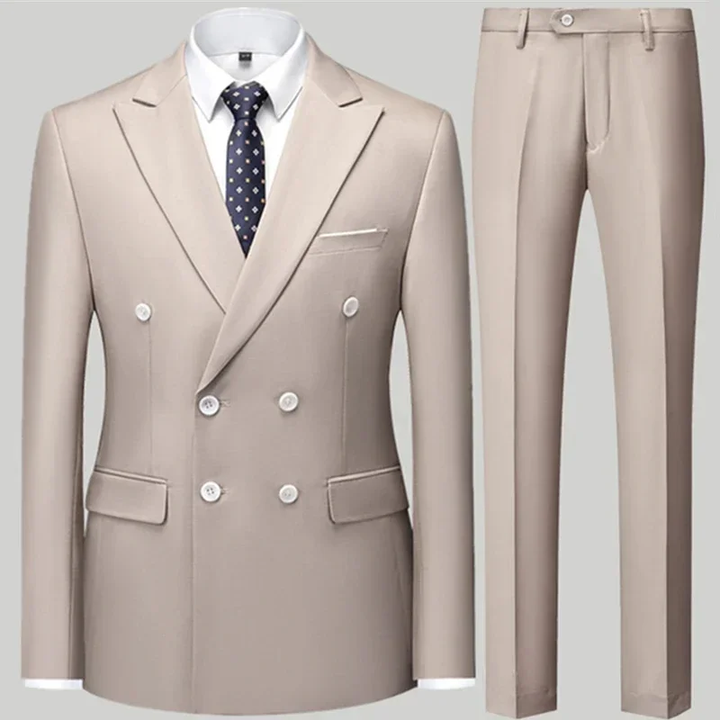 2024 Fashion New Men's Casual Boutique Double Breasted Suit Slim Fit Business Casual Suits Jacket Blazers Coat Pants 2 Piece Set
2024 Fashion New Men's Casual Boutique Double Breasted Suit Slim Fit Business Casual Suits Jacket Blazers Coat Pants 2 Piece Set