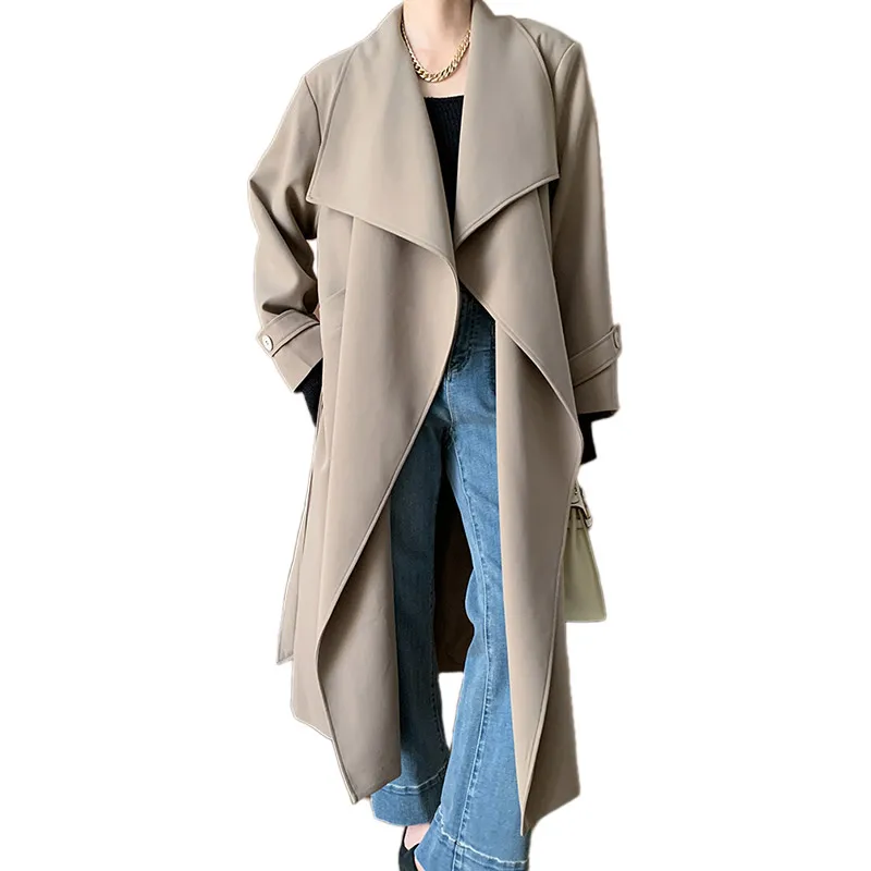 Fashion Women's Winter Trench Coat Design Turn down Collar Overcoat Outerwear with Belt
Fashion Women's Winter Trench Coat Design Turn down Collar Overcoat Outerwear with Belt