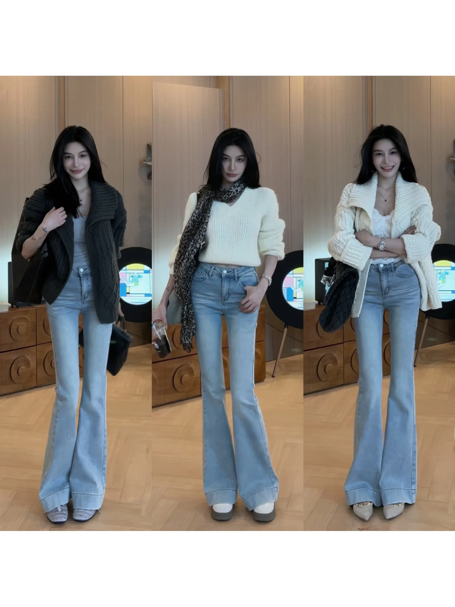 High Waist Flared Jeans Women's Blue Fleece Lined Bootcut Denim Pants Artistic Vintage Style Straight Leg Casual Cotton Blend
High Waist Flared Jeans Women's Blue Fleece Lined Bootcut Denim Pants Artistic Vintage Style Straight Leg Casual Cotton Blend