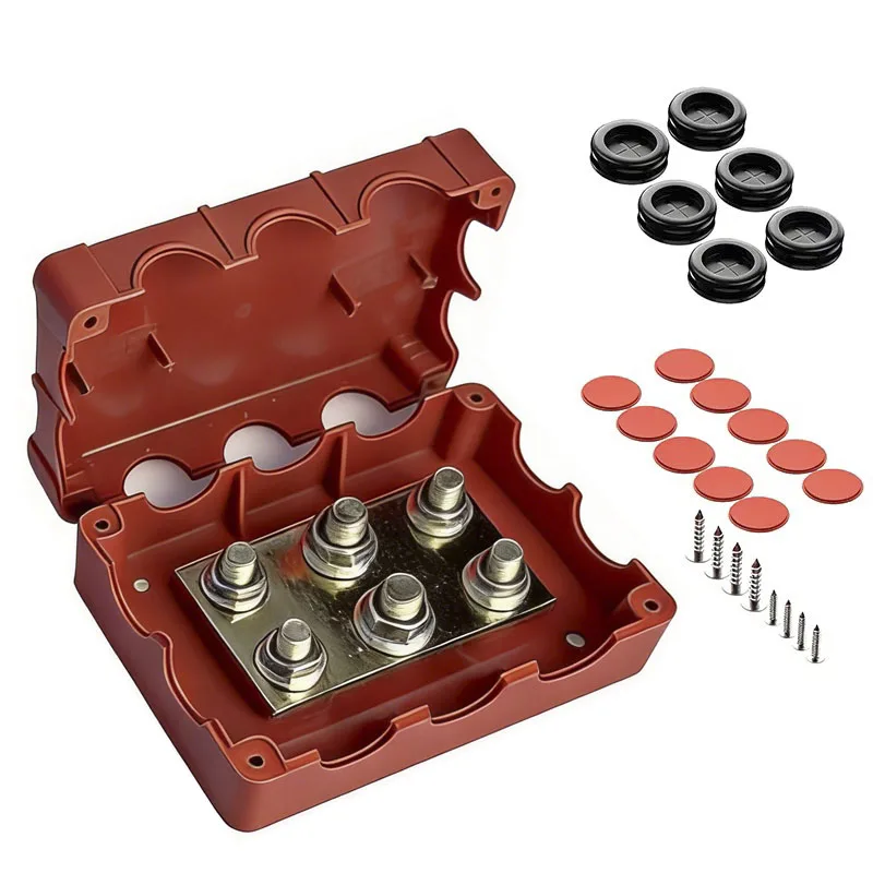 500A 48V DC Bus Bar Red and Black Power Distribution Block with 4*M8+2*M10 Studs Automotive Marine Battery
500A 48V DC Bus Bar Red and Black Power Distribution Block with 4*M8+2*M10 Studs Automotive Marine Battery