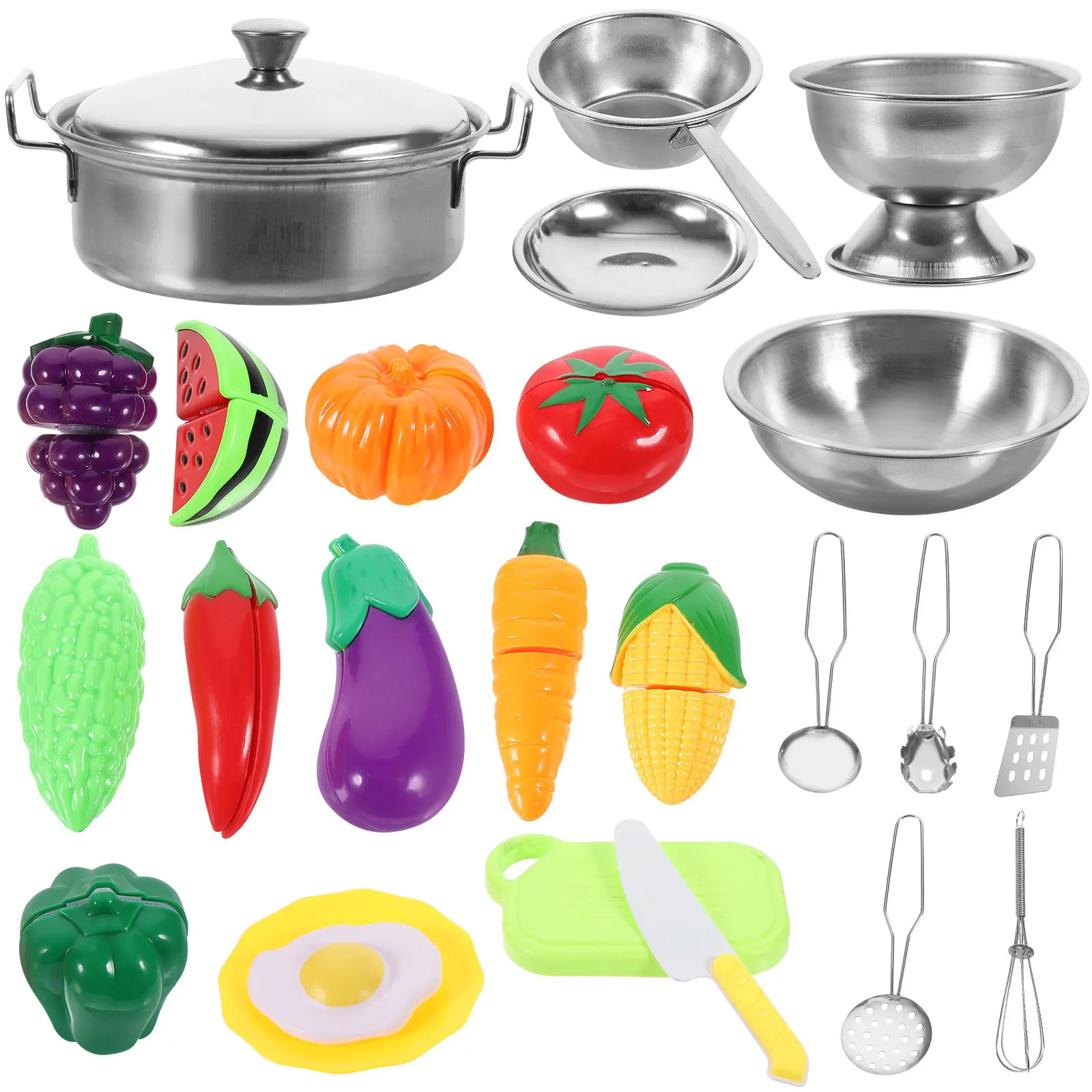 1Set Kitchen Pretend Cookware Set Premium Plastic Stainless Steel Fruits Cutting Educational Interactive Play for Children
1Set Kitchen Pretend Cookware Set Premium Plastic Stainless Steel Fruits Cutting Educational Interactive Play for Children