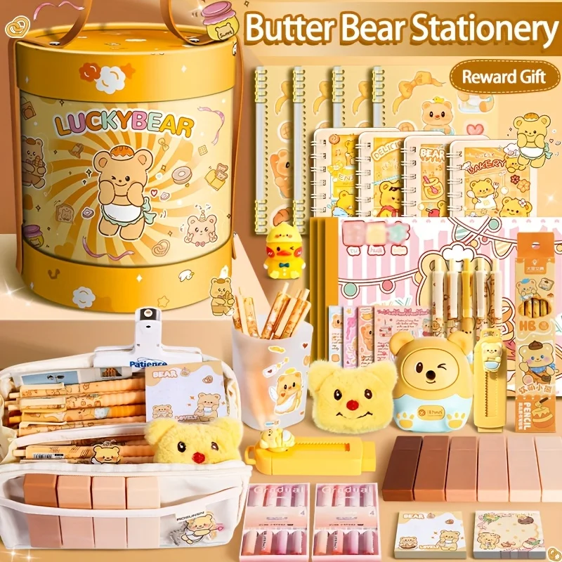 Набор канцелярских принадлежностей Butter Bear: милый портативный органайзер-ведро для школы, подарок для детей, на день рождения, Рождество, креативный инструмент для творчества и рабочего стола
Набор канцелярских принадлежностей Butter Bear: милый портативный органайзер-ведро для школы, подарок для детей, на день рождения, Рождество, креативный инструмент для творчества и рабочего стола