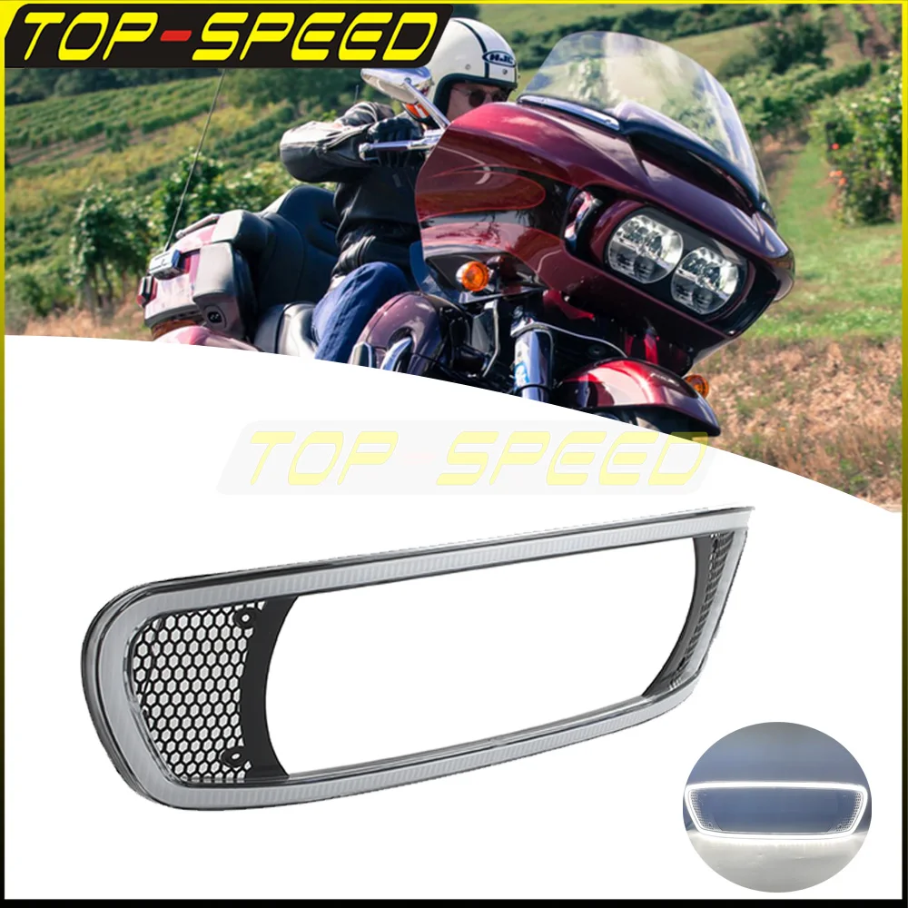 Motorcycle Accessories ABS Fairing Trim Cover Bezel w/ DRL LED Light Bezel Outer Fairing Cover Guard For Harley Road Glide 2014+
Motorcycle Accessories ABS Fairing Trim Cover Bezel w/ DRL LED Light Bezel Outer Fairing Cover Guard For Harley Road Glide 2014+