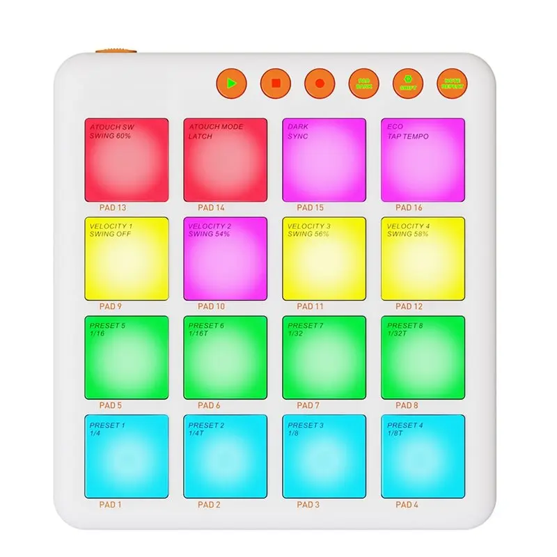 POCKET Beats Wireless MIDI Pad Controller - 16 RGB Pads, Bluetooth, Portable Battery-Powered For Music Production-AT20
POCKET Beats Wireless MIDI Pad Controller - 16 RGB Pads, Bluetooth, Portable Battery-Powered For Music Production-AT20