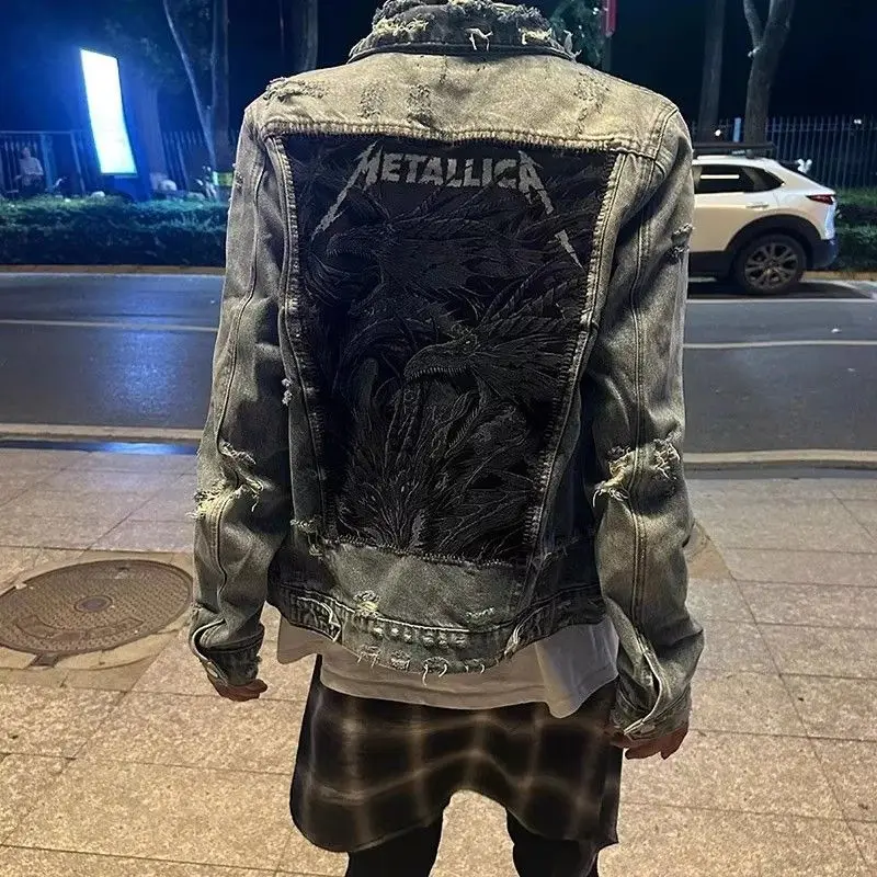 Мужская джинсовая куртка High Street, синяя, с принтом, прямое нанесение, городской стиль, хлопок/полиэстер, весна-осень
Мужская джинсовая куртка High Street, синяя, с принтом, прямое нанесение, городской стиль, хлопок/полиэстер, весна-осень