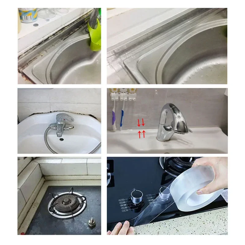 Kitchen Home Sink Gap Waterproof Mold Strong Self-adhesive Transparent Tape Bathroom Mildewproof Gap Tub Bath Toilet Seal Tool
Kitchen Home Sink Gap Waterproof Mold Strong Self-adhesive Transparent Tape Bathroom Mildewproof Gap Tub Bath Toilet Seal Tool