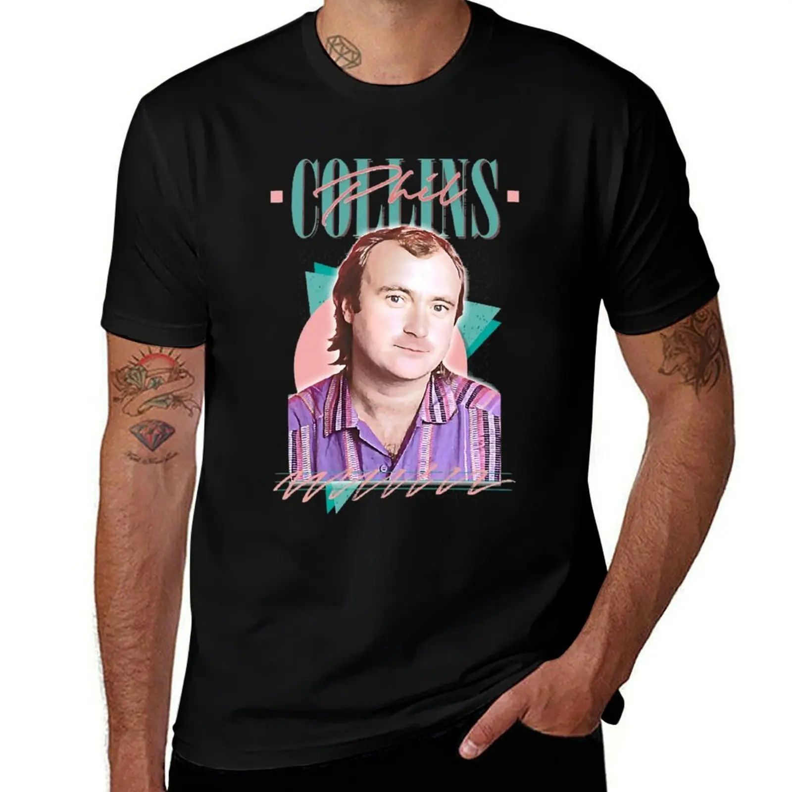 Phíl music Còllíns Retro 80s Aesthetic Fan Design T-Shirt cotton tshirt 100% t shirts designer T-shirt
Phíl music Còllíns Retro 80s Aesthetic Fan Design T-Shirt cotton tshirt 100% t shirts designer T-shirt