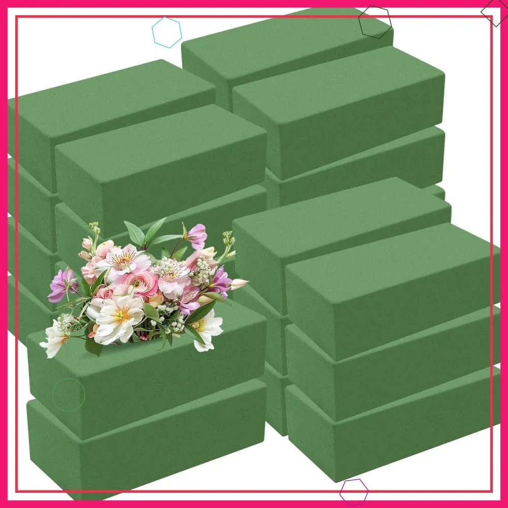 24 Pack Floral Foam Blocks for Fresh & Artificial Flowers, 8.8x4.1x2.7in Green Wet Foam for Wedding, Birthday, Home Decor
24 Pack Floral Foam Blocks for Fresh & Artificial Flowers, 8.8x4.1x2.7in Green Wet Foam for Wedding, Birthday, Home Decor