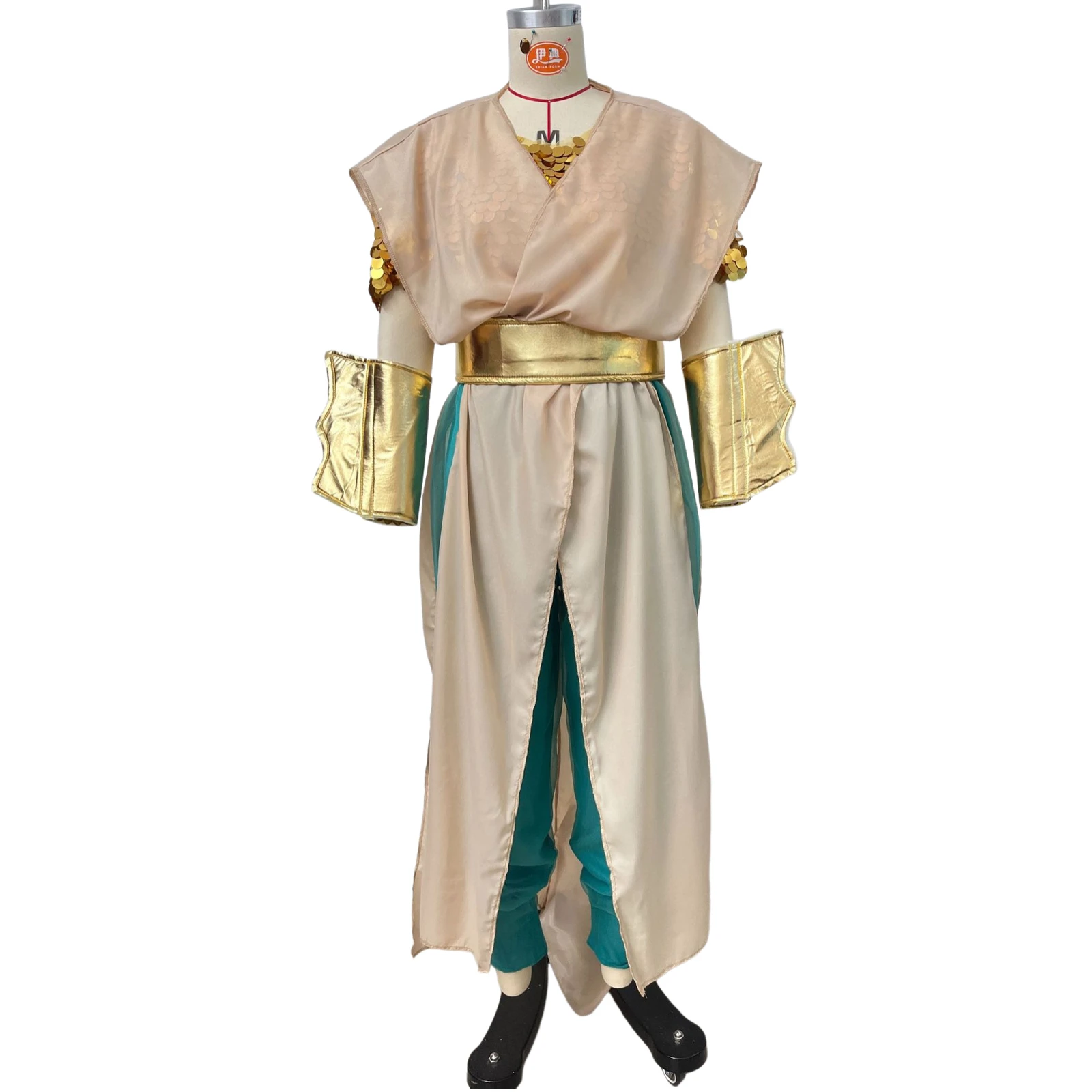 AwwwCos Men's Greek God Poseidon Costume 6Pc Sequin Shirt Tunic Pants Outfit with Crown for Halloween Mythology Cosplay Party
AwwwCos Men's Greek God Poseidon Costume 6Pc Sequin Shirt Tunic Pants Outfit with Crown for Halloween Mythology Cosplay Party