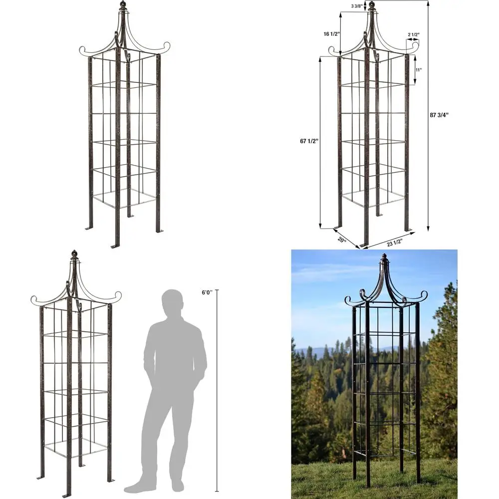 Большое растение из кованого железа, решетка обелиск, декоративный садовый декор для террасы патио
Большое растение из кованого железа, решетка обелиск, декоративный садовый декор для террасы патио