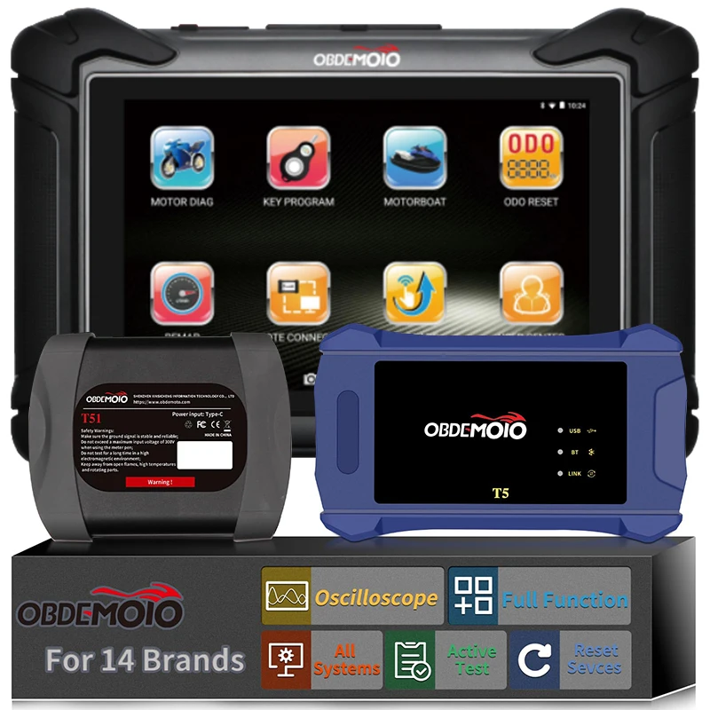 Motorcycle T5 OBD2 Diagnostic Scanner 8 Inch Display for Yamaha Kawasaki BMW Ducati Ignition Coil Waveform Test Diagnostic Tool
Motorcycle T5 OBD2 Diagnostic Scanner 8 Inch Display for Yamaha Kawasaki BMW Ducati Ignition Coil Waveform Test Diagnostic Tool