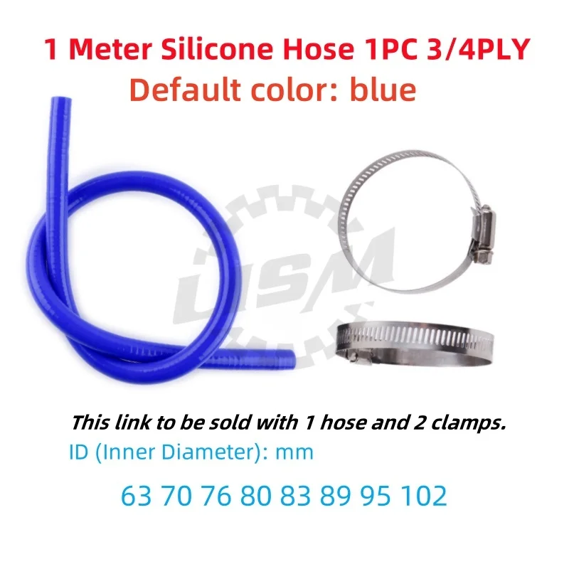 1M Length Straight General Silicone Coolant Hose Intercooler Pipe Tube ID 63 70 76 80 83 89 95 102 mm Blue 2 Clamps 3/4PLY 1PC
1M Length Straight General Silicone Coolant Hose Intercooler Pipe Tube ID 63 70 76 80 83 89 95 102 mm Blue 2 Clamps 3/4PLY 1PC
