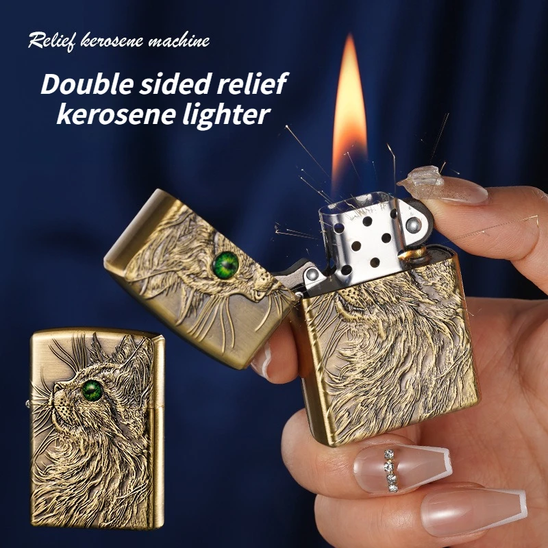 Double Sided Three-dimensional Relief Elegant Open Flame Grinding Wheel Lighter Creative Business Gift Metal Lighter
Double Sided Three-dimensional Relief Elegant Open Flame Grinding Wheel Lighter Creative Business Gift Metal Lighter