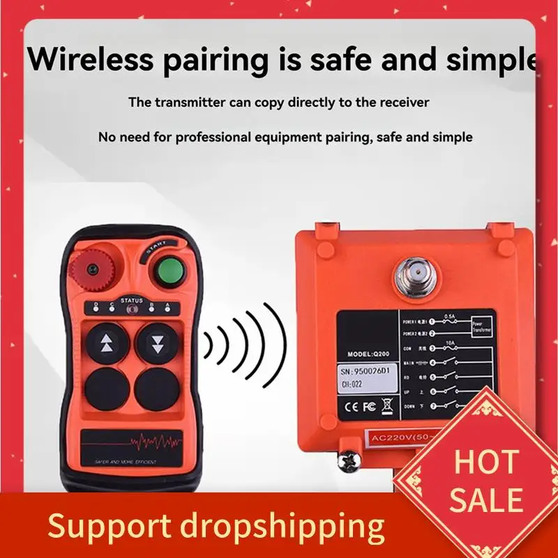 B44C Q200 Industrial Remote Control 2-Button Waterproof IP65, Wireless Controller For Overhead Crane Industrial AC380V
B44C Q200 Industrial Remote Control 2-Button Waterproof IP65, Wireless Controller For Overhead Crane Industrial AC380V