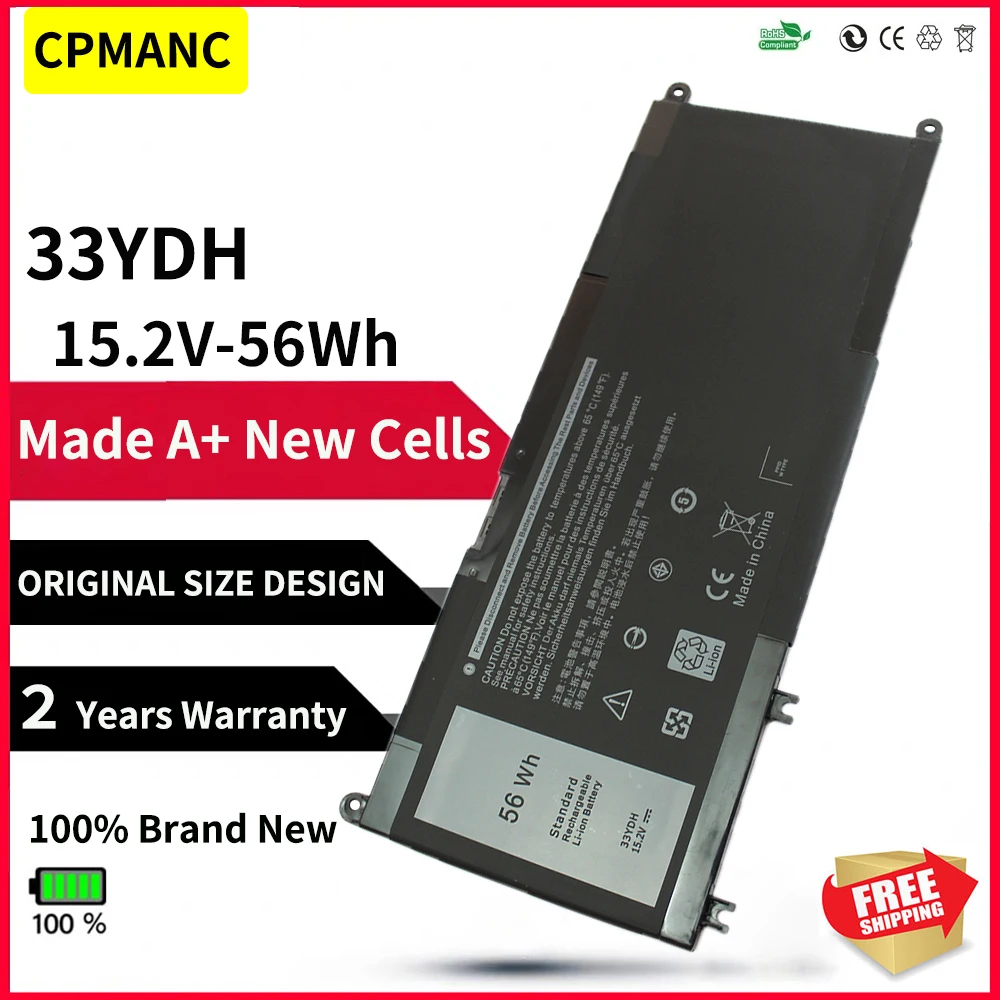 CPMANC 33YDH Laptop Battery for DELL Inspiron 17 7778 7779 7773 15 7577 G3 15 3579 5587 17 3779 7588 P30E Series 15.2V 56Wh
CPMANC 33YDH Laptop Battery for DELL Inspiron 17 7778 7779 7773 15 7577 G3 15 3579 5587 17 3779 7588 P30E Series 15.2V 56Wh