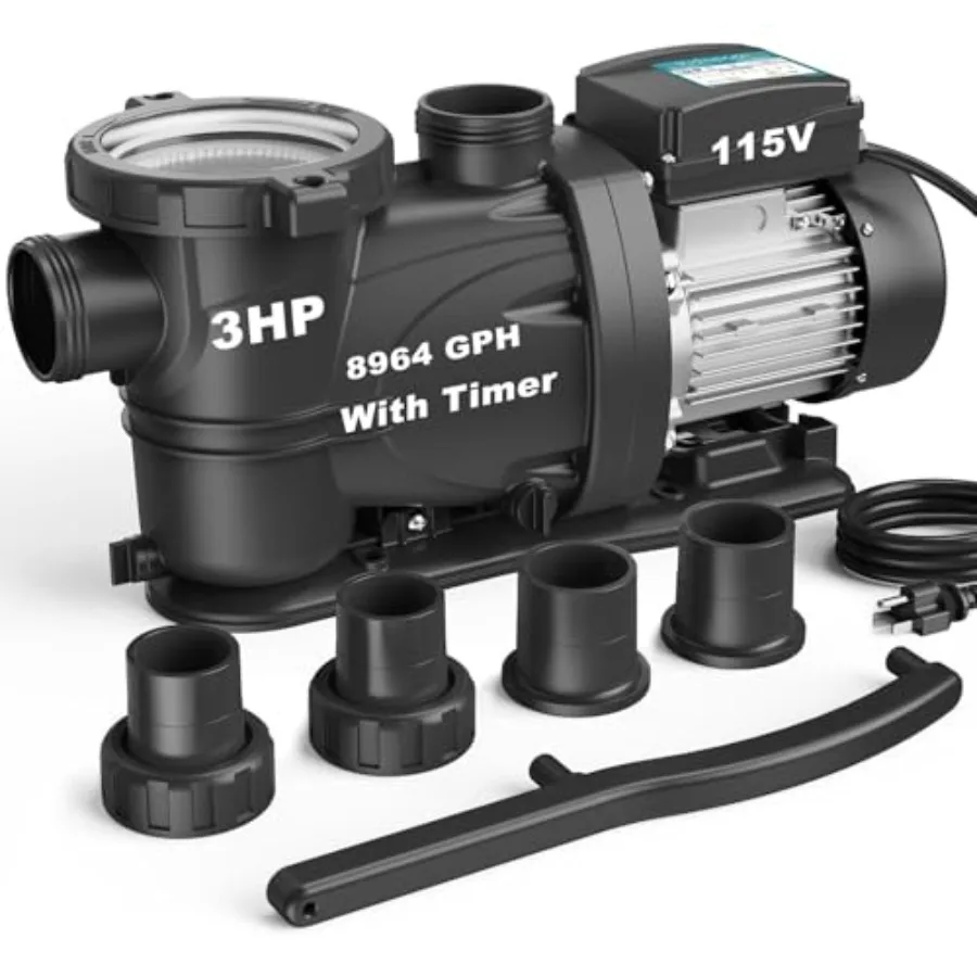 In/Above Ground Pool Pump Self-Priming High Flow for Residential Use, PVC Housing, Blue, Energy-Efficient and Quiet Operation
In/Above Ground Pool Pump Self-Priming High Flow for Residential Use, PVC Housing, Blue, Energy-Efficient and Quiet Operation
