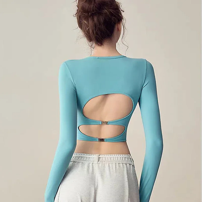 High-End Backless Hollow Long Sleeve Yoga Sports Top with Pads Quick-Dry Tight Fitness Gym T-Shirt Sexy Yoga Shirt
High-End Backless Hollow Long Sleeve Yoga Sports Top with Pads Quick-Dry Tight Fitness Gym T-Shirt Sexy Yoga Shirt
