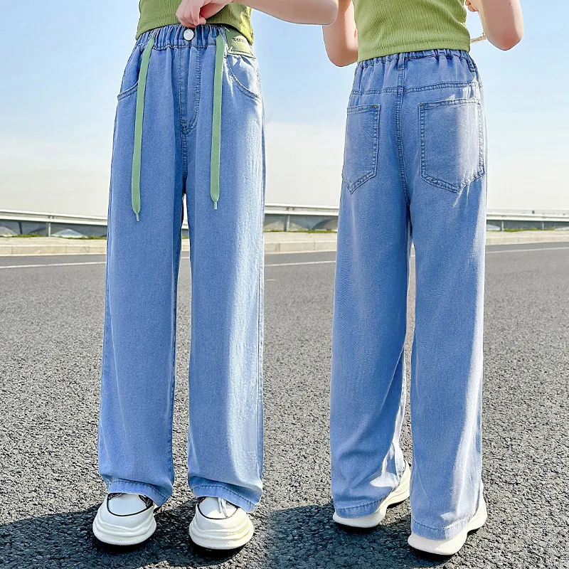 Girls Trousers Jeans Summer Pants Women Big Children Summer Loose Straight Bottoms Thin Wide-leg Pants Simple Casual Pants
Girls Trousers Jeans Summer Pants Women Big Children Summer Loose Straight Bottoms Thin Wide-leg Pants Simple Casual Pants