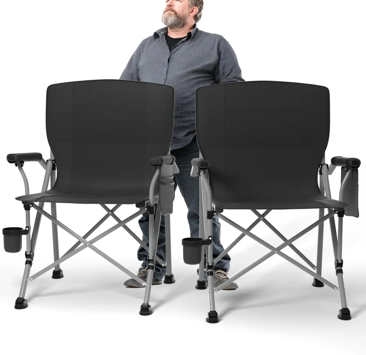 Oversized Heavy Duty Camping Chair for Adults, Foldable Lawn Chair with Side Pockets, Outdoor Fishing Beach Hiking Use
Oversized Heavy Duty Camping Chair for Adults, Foldable Lawn Chair with Side Pockets, Outdoor Fishing Beach Hiking Use