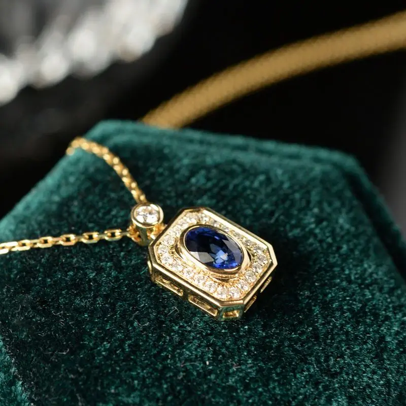 High quality luxury square blue gemstone necklaces Ancient gold crafts crystal pendant clavicle chain banquet engagement Jewelry
High quality luxury square blue gemstone necklaces Ancient gold crafts crystal pendant clavicle chain banquet engagement Jewelry