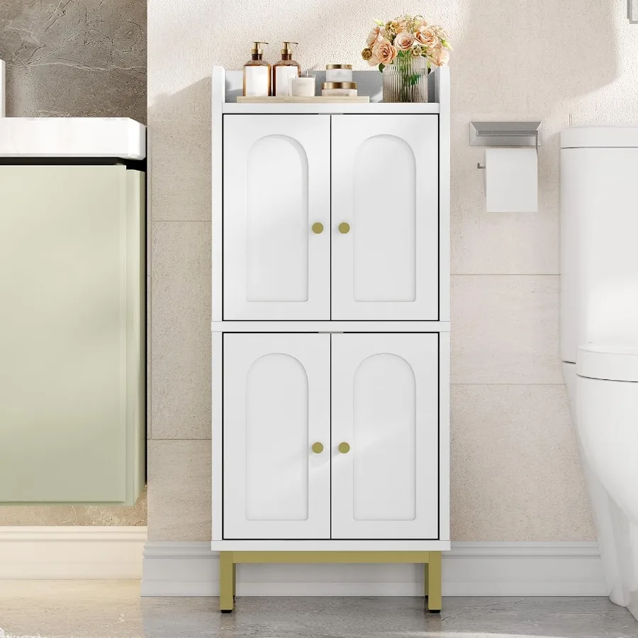 Small Bathroom Cabinet with 4 Doors 7.1D x 14.6W x 32.7H White Storage Cabinet with Adjustable Feet for Bathroom Kitchen Living
Small Bathroom Cabinet with 4 Doors 7.1D x 14.6W x 32.7H White Storage Cabinet with Adjustable Feet for Bathroom Kitchen Living