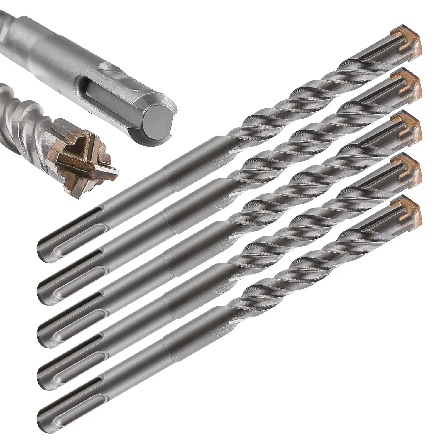 5pcs 1/2" X 6"-4" Cross-Type Double Thread Carbide Drill Bits for Concrete, Brick, Stone, Hammer Drill
5pcs 1/2" X 6"-4" Cross-Type Double Thread Carbide Drill Bits for Concrete, Brick, Stone, Hammer Drill