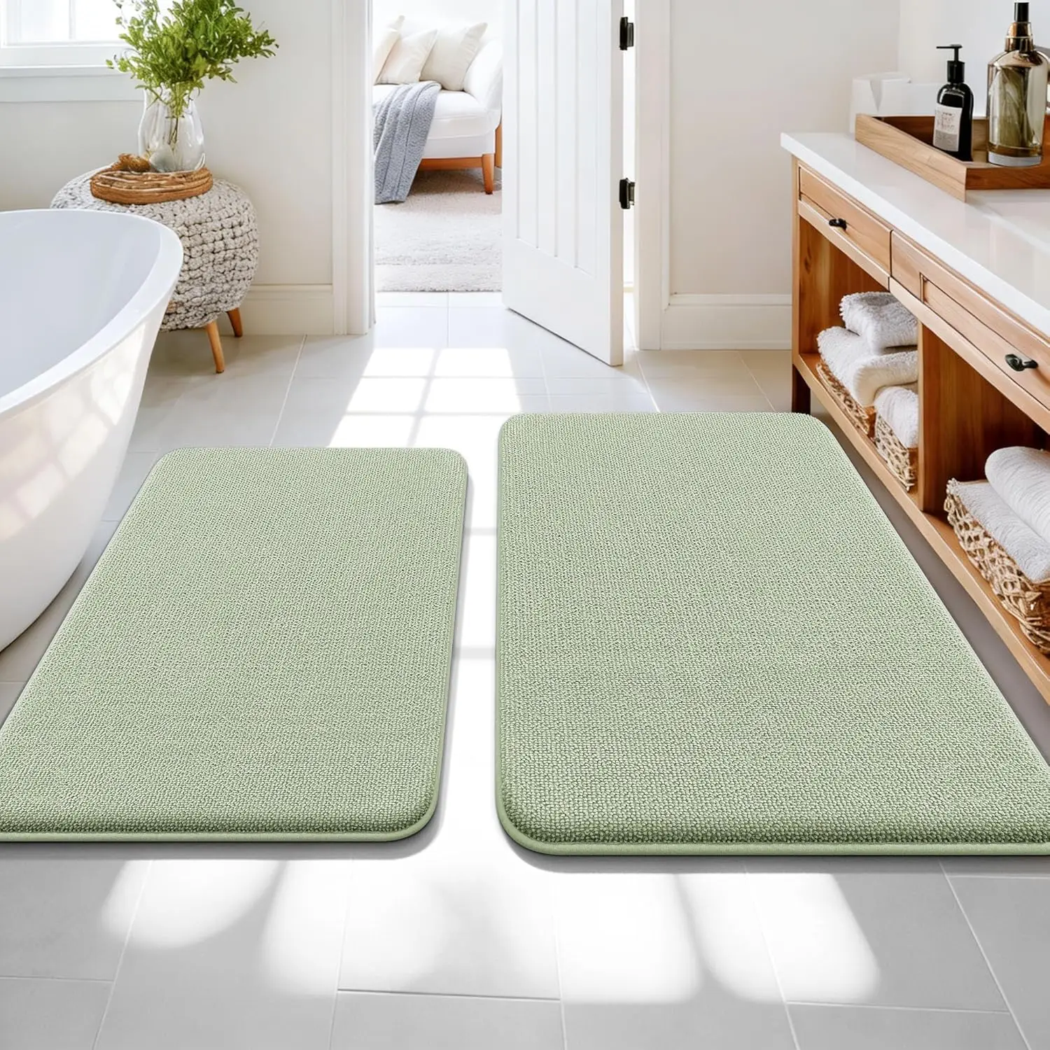 Bathroom Rugs Sets 2 Piece, Soft Absorbent Memory Foam Bath Mat Set, Non-Slip Quick Dry Machine Washable for Bathroom Decor
Bathroom Rugs Sets 2 Piece, Soft Absorbent Memory Foam Bath Mat Set, Non-Slip Quick Dry Machine Washable for Bathroom Decor