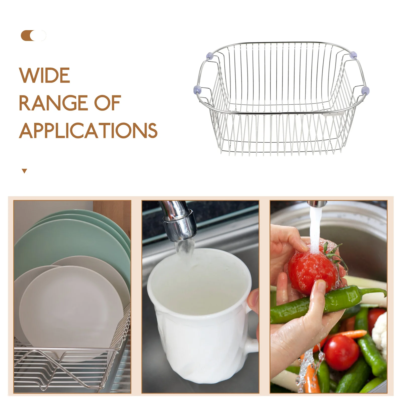 Stainless Steel Sink Colander Basket Kitchen Drain Rack for Cutlery Drying Vegetable Strainer Storage Organizer
Stainless Steel Sink Colander Basket Kitchen Drain Rack for Cutlery Drying Vegetable Strainer Storage Organizer