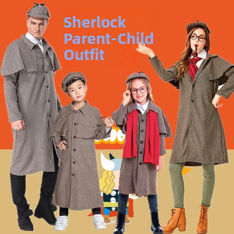 Halloween Parent-Child Costume Movie Character Cos Costume Detective Sherlock Adult Detective Costume
Halloween Parent-Child Costume Movie Character Cos Costume Detective Sherlock Adult Detective Costume